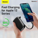 BASEUS PPQD-H01 Qpow Powerbanka 20.000mAh s výkonem 20W a integrovaným Lightning kabelem, černá