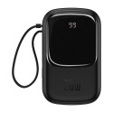 BASEUS PPQD-H01 Qpow Powerbanka 20.000mAh s výkonem 20W a integrovaným Lightning kabelem, černá