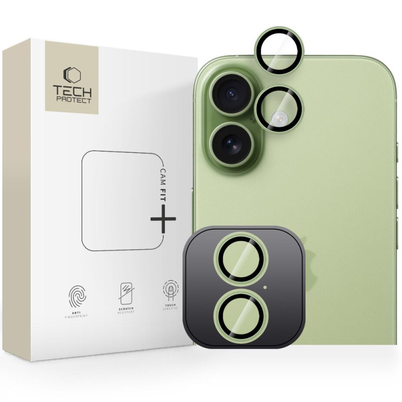 Ochranné sklo Tech-Protect Camring Fit+ pro iPhone 17 - zelená