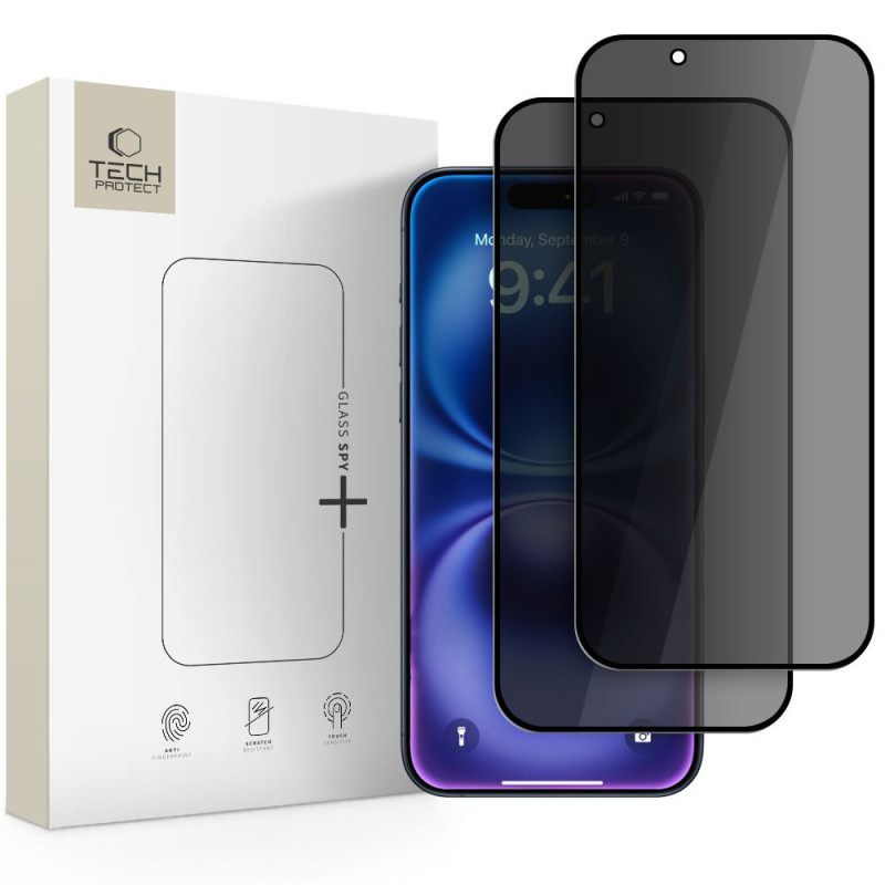 Ochranné sklo Tech-Protect Glass SPY+ 2-pack pro iPhone 17 Air - privacy (soukromí)