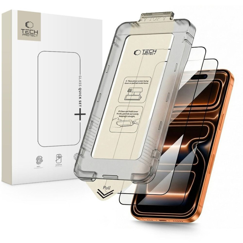 Ochranné sklo Tech-Protect QUICK SET+ 2-pack pro iPhone 17 Pro Max - black