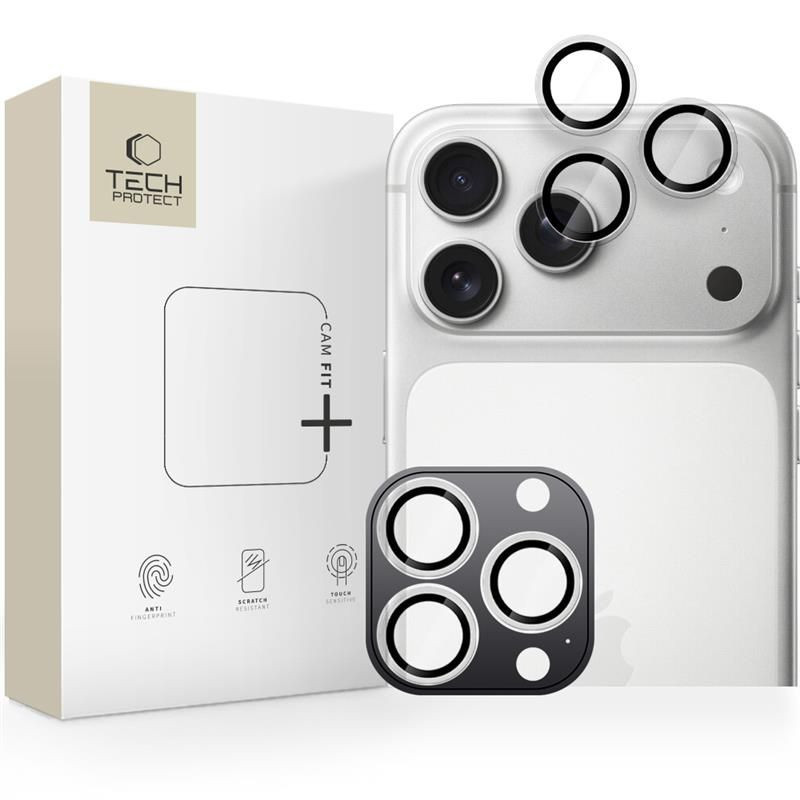 Ochranné sklo Tech-Protect CAMRING FIT+ pro iPhone 14 Pro / 15 Pro / 16 Pro / 17 Pro - čiré