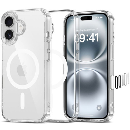 Kryt Tech-Protect Flexair Hybrid CC Magsafe iPhone 16 čirá