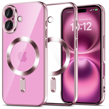 Kryt Tech-Protect MagFlex pro iPhone 16 - clear/růžová