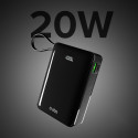 Powerbanka SBS 20000 mAh 20W USB-C kabel - černá