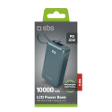Powerbanka SBS 10000 mAh 20W s USB‑C kabelem – šedá