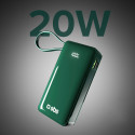 Powerbanka SBS 10000 mAh 20W s USB-C kabelem - zelená