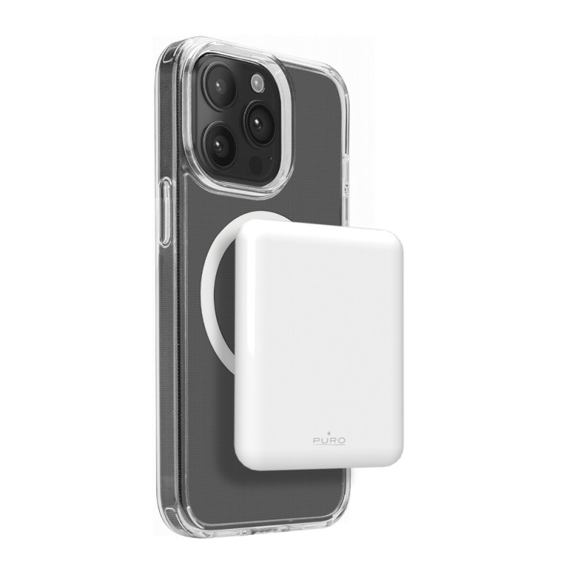 Powerbanka Puro Power Mag 5000mAh pro iPhone - bílá