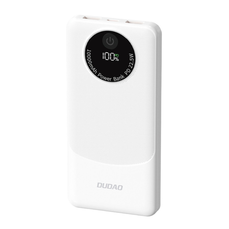 Powerbanka Dudao K12 10000mAh PD22,5W USB-A, USB-C - bílá