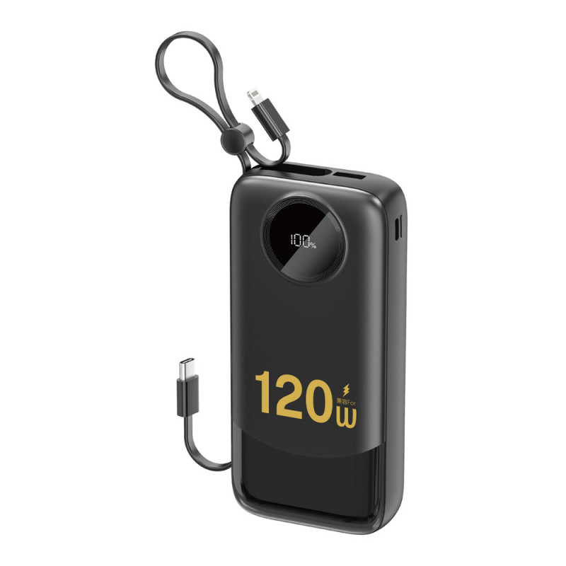 Powerbanka Dudao K13Pro 20000mAh s vestavěným kabelem pro powerbanku - černá