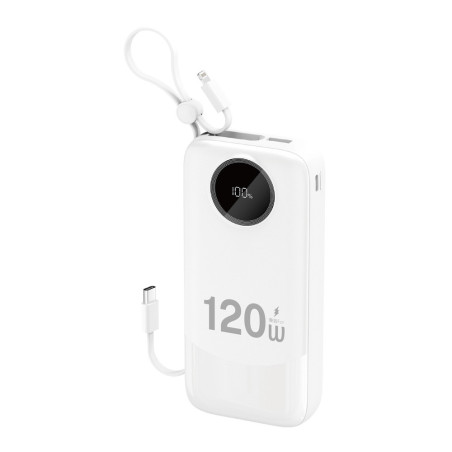 Powerbanka Dudao K13Pro 20000 mAh se kabely - bílá