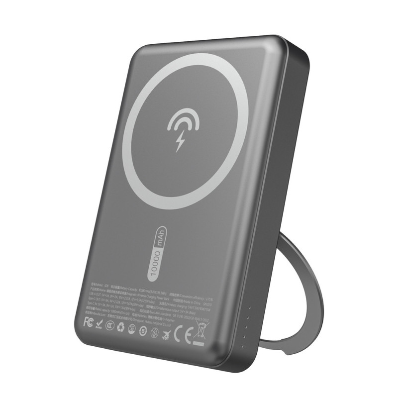 Powerbanka Dudao K28 10000mAh PD 22.5W MagSafe pro telefon - šedá