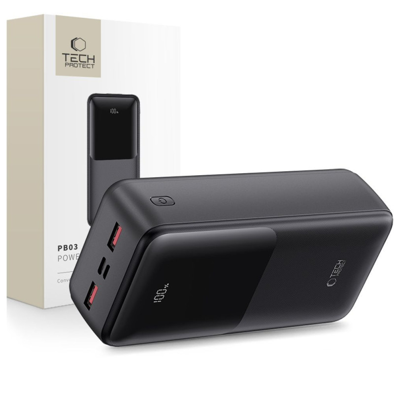 Powerbanka Tech-Protect PB03 30000mAh 22.5W pro USB zařízení - black