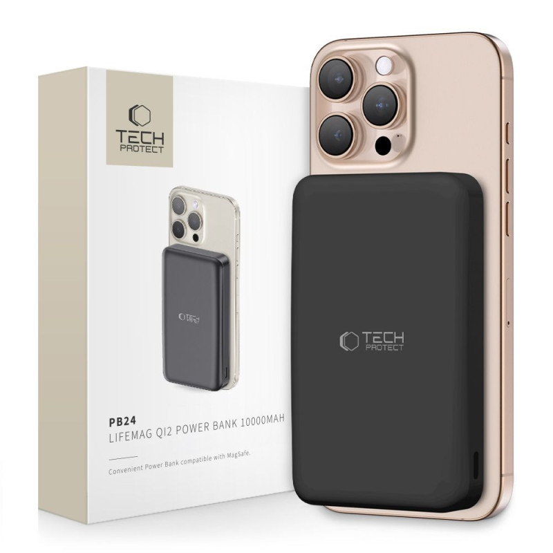 Powerbanka Tech-Protect PB24 LifeMag QI2 10.000mAh pro zařízení - black