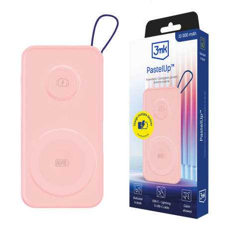 3mk PastelUp 10 000 mAh 22,5 W Powerbanka pink