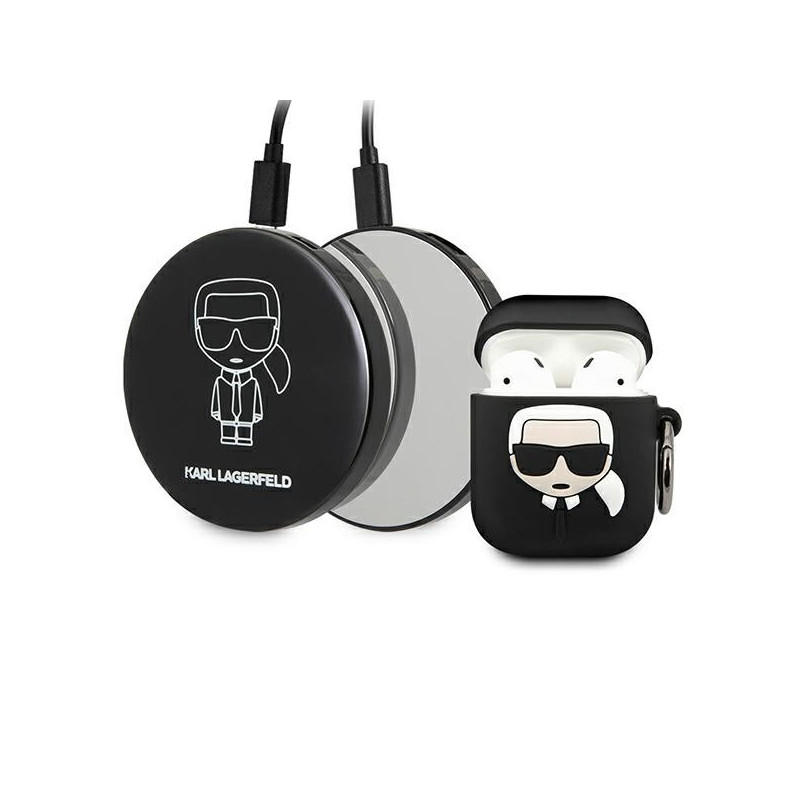 Powerbanka Karl Lagerfeld IKONIK CASE pro AirPods + powerbank - černá