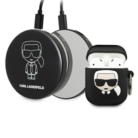 Karl Lagerfeld IKONIK CASE powerbanka pro AirPods - černá