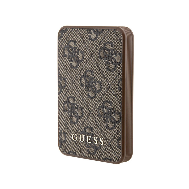 Powerbanka Guess GUPB5LP4GEGW 4G Leather Metal Logo 5.000mAh pro mobilní zařízení - hnědá/hnědá