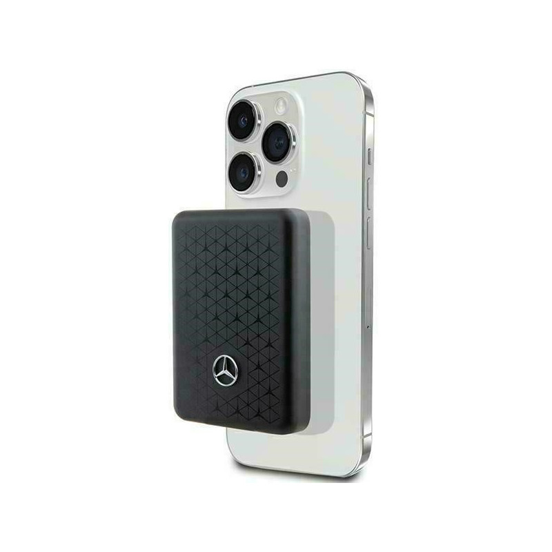 Powerbanka Mercedes STARS PATTERN MagSafe 5W 3000mAh pro bezdrátové nabíjení - black