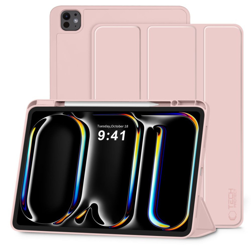 Pouzdro Tech-Protect SMARTCASE PEN pro iPad Pro 13” 7 / 8 / 2024-2025 - růžová