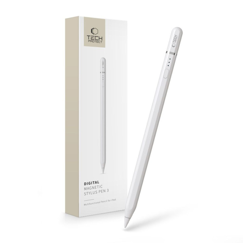 Stylus TECH-PROTECT DIGITAL MAGNETIC STYLUS PEN ”3” pro iPad - white