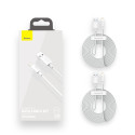BASEUS TZCALZJ-02 Simple Wisdom Sada 2ks kabelů USB/Lightning 12W, 1,5m, bílý
