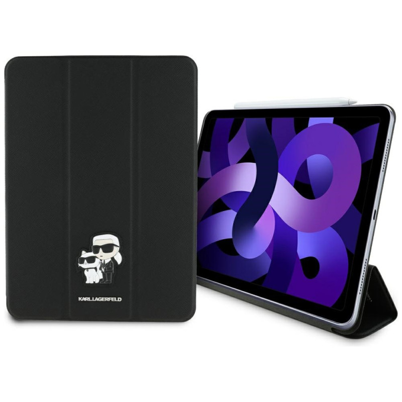 Pouzdro Karl Lagerfeld SAFFIANO MAGNETIC Karl & Choupette pro iPad Air 11" 2024 - černé