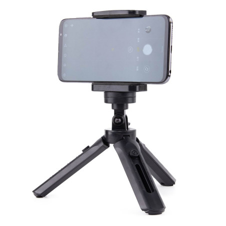 AG PREMIUM Mini teleskopický tripod se závitem 1/4" a čelistí pro telefon 4,5-7", černý