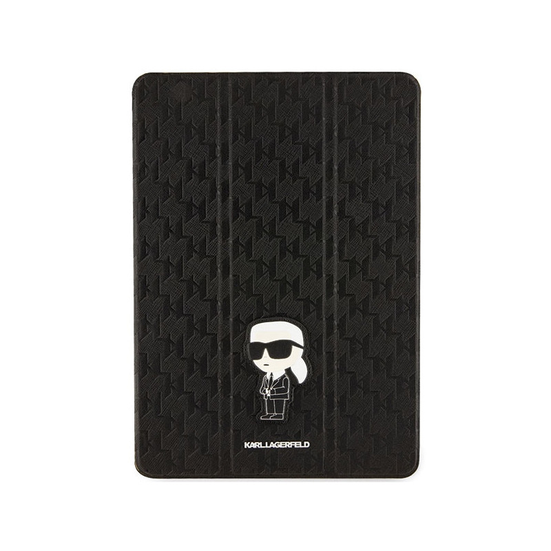 Pouzdro Karl Lagerfeld SAFFIANO MONOGRAM IKONIK pro iPad 10.2 (2019, 7. gen.) - černé