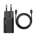 BASEUS TZCCSUP-B01 Super Si nabíječka s kabelem USB-C/Lightning a výkonem 20W, černá