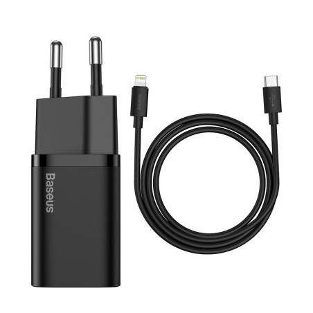 BASEUS TZCCSUP-B01 Super Si nabíječka s kabelem USB-C/Lightning a výkonem 20W, černá