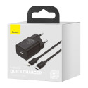 BASEUS TZCCSUP-B01 Super Si nabíječka s kabelem USB-C/Lightning a výkonem 20W, černá