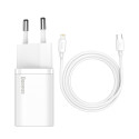 BASEUS TZCCSUP-B02 Super Si nabíječka s kabelem USB-C/Lightning a výkonem 20W, bílá