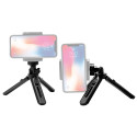 AG PREMIUM Mini teleskopický tripod se závitem 1/4" a čelistí pro telefon 4,5-7", černý