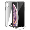 BASEUS WIAPIPH65-QA01 Silikonový kryt se šňůrkou pro iPhone XS Max, kouřově černý