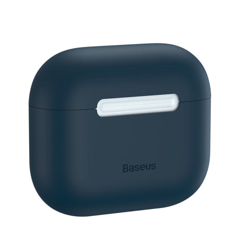BASEUS WIAPPOD-CBZ03 Ultra tenký silikonový kryt pro Apple AirPods 3 (2021), tmavě modrý