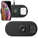 BASEUS WX3IN1-C01 Bezdrátová nabíječka 3v1 pro iPhone, Watch a AirPods, černá
