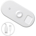 BASEUS WX3IN1-C02 Bezdrátová nabíječka 3v1 pro iPhone, Watch a AirPods, bílá