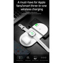 BASEUS WX3IN1-C02 Bezdrátová nabíječka 3v1 pro iPhone, Watch a AirPods, bílá