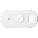 BASEUS WX3IN1-C02 Bezdrátová nabíječka 3v1 pro iPhone, Watch a AirPods, bílá