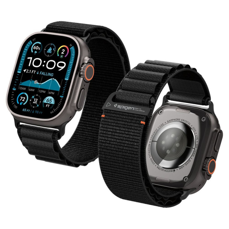 Řemínek Spigen WBF1 pro Apple Watch 44 / 45 / 46 / 49 mm - černý