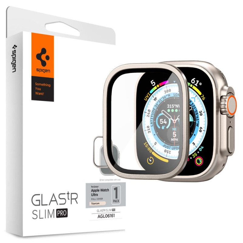 Ochranné sklo Spigen GLAS.tR SLIM PRO pro Apple Watch Ultra (49mm) - béžová