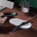 BASEUS WXPL-B02 Planet Bezdrátová nabíječka 2v1 pro iPhone a Watch vč. adaptéru 24W, bílá