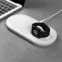 BASEUS WXPL-B02 Planet Bezdrátová nabíječka 2v1 pro iPhone a Watch vč. adaptéru 24W, bílá