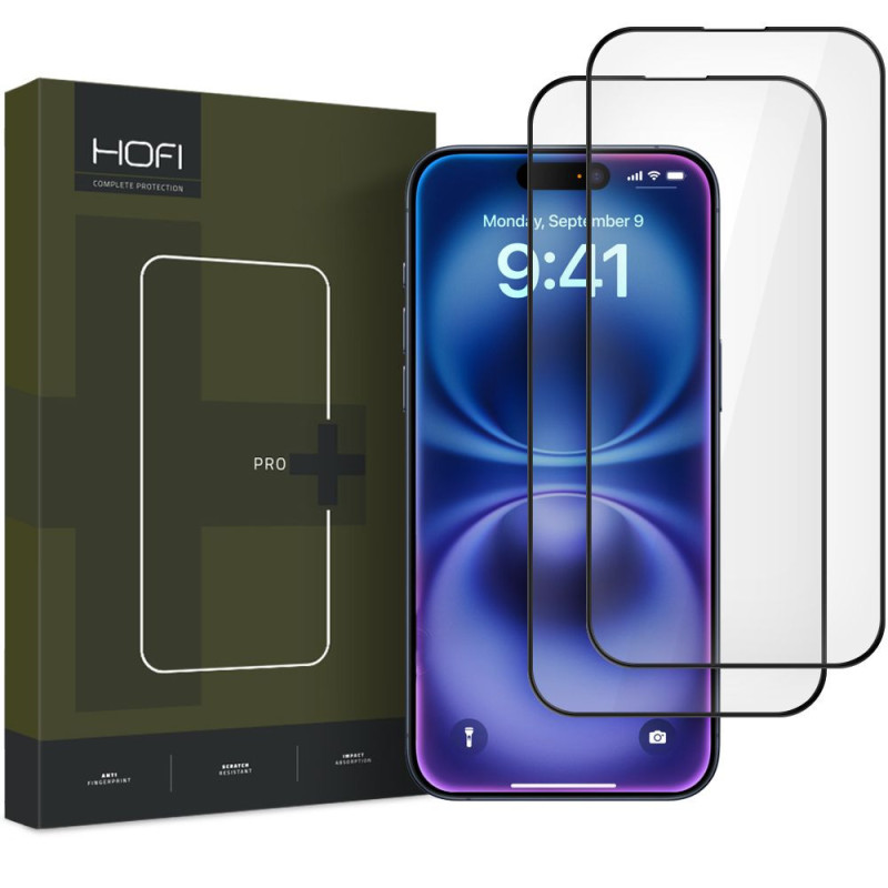 Ochranné sklo Hofi GLASS PRO+ pro iPhone 16 - černá