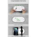 BASEUS WXPL-B02 Planet Bezdrátová nabíječka 2v1 pro iPhone a Watch vč. adaptéru 24W, bílá