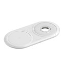 BASEUS WXPL-B02 Planet Bezdrátová nabíječka 2v1 pro iPhone a Watch vč. adaptéru 24W, bílá
