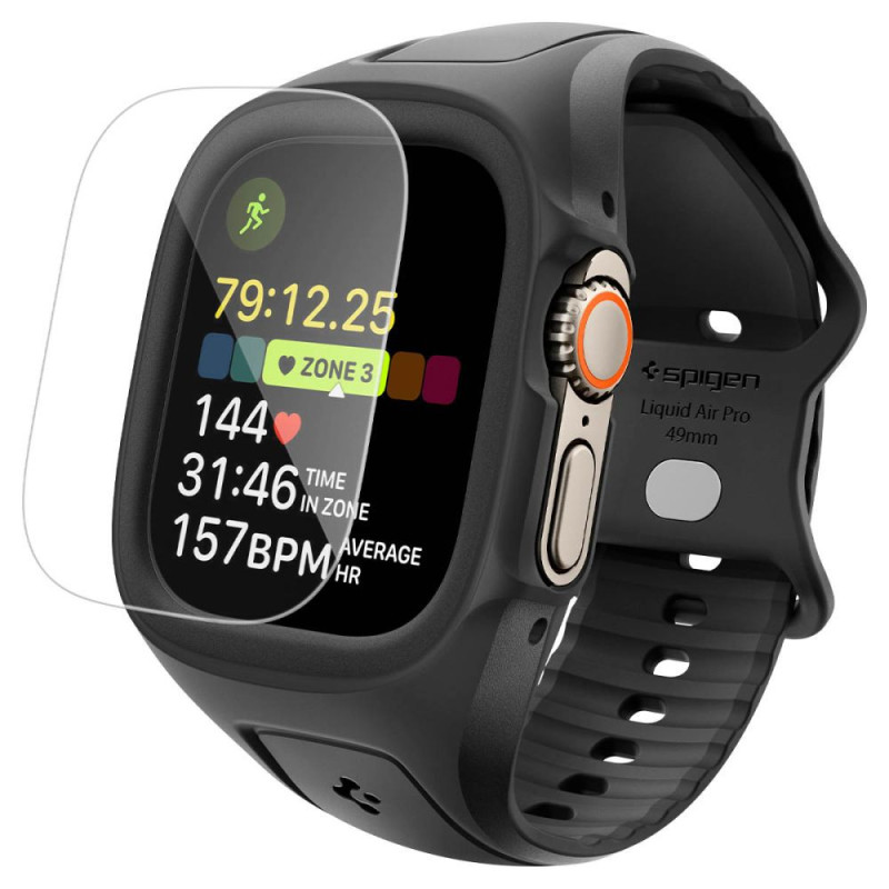 Ochranné sklo Spigen LIQUID AIR pro Apple Watch Ultra 49 mm - černý