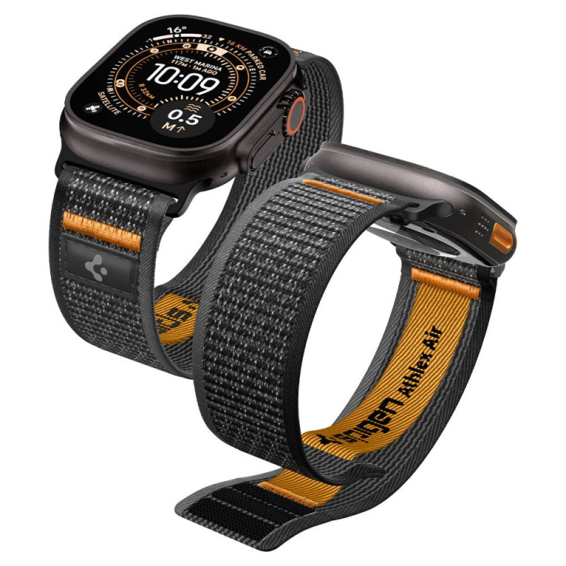 Řemínek Spigen ATHLEX AIR 2 pro Apple Watch 44/45/46/49 mm - černá/oranžová