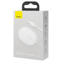 BASEUS WXQJ-02 Light Magnetic Bezdrátová magnetická (MagSafe) nabíječka s výkonem 15W, bílá